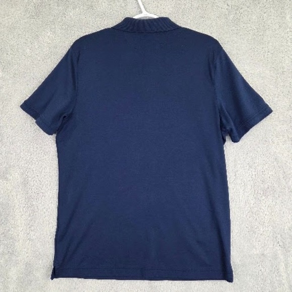Banana Republic Polo Shirt Navy Blue Cotton Luxury Touch Short Sleeve Size Large - Picture 9 of 10